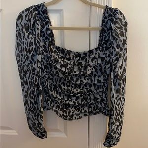 NWT silky cheetah print top